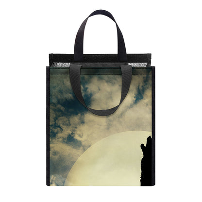Wolf Howling At The Full Moon Print Insulated Lunch Tote