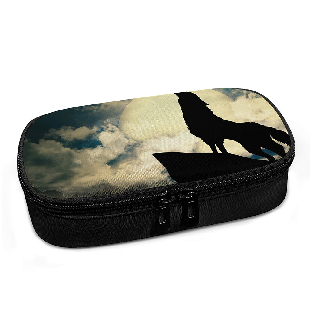 Wolf Howling At The Full Moon Print Insulin Cooler Travel Case