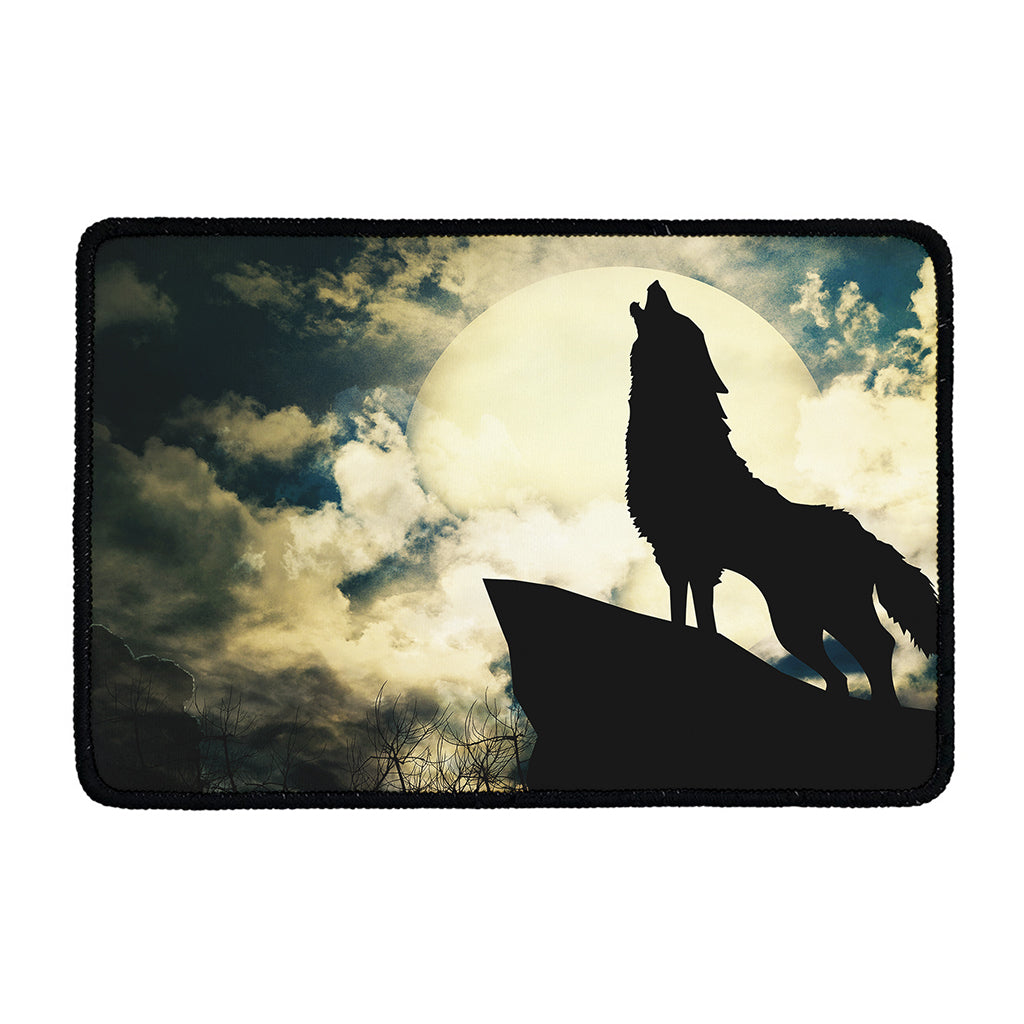 Wolf Howling At The Full Moon Print Kitchen Mat