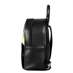 Wolf Howling At The Full Moon Print Leather Backpack