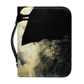 Wolf Howling At The Full Moon Print Leather Bible Cover