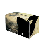 Wolf Howling At The Full Moon Print Leather Tissue Box Cover