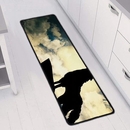 Wolf Howling At The Full Moon Print Long Kitchen Mat