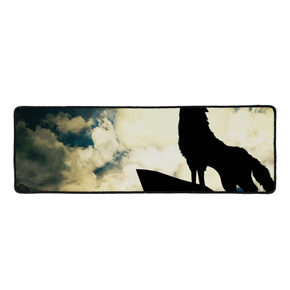 Wolf Howling At The Full Moon Print Long Kitchen Mat