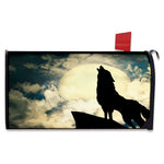 Wolf Howling At The Full Moon Print Mailbox Cover