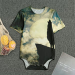 Wolf Howling At The Full Moon Print Men's Bodysuit