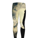 Wolf Howling At The Full Moon Print Men's leggings