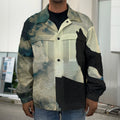 Wolf Howling At The Full Moon Print Men's Shirt Jacket