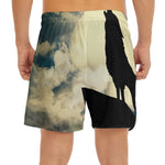 Wolf Howling At The Full Moon Print Men's Split Running Shorts