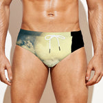 Wolf Howling At The Full Moon Print Men's Swim Briefs