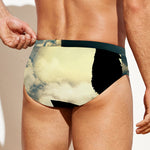 Wolf Howling At The Full Moon Print Men's Swim Briefs