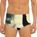 Wolf Howling At The Full Moon Print Men's Triangle Swim Briefs