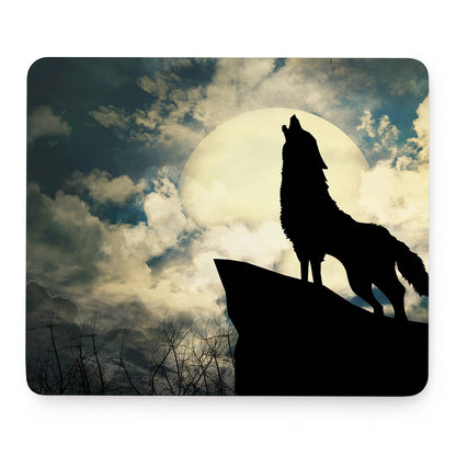 Wolf Howling At The Full Moon Print Mouse Pad