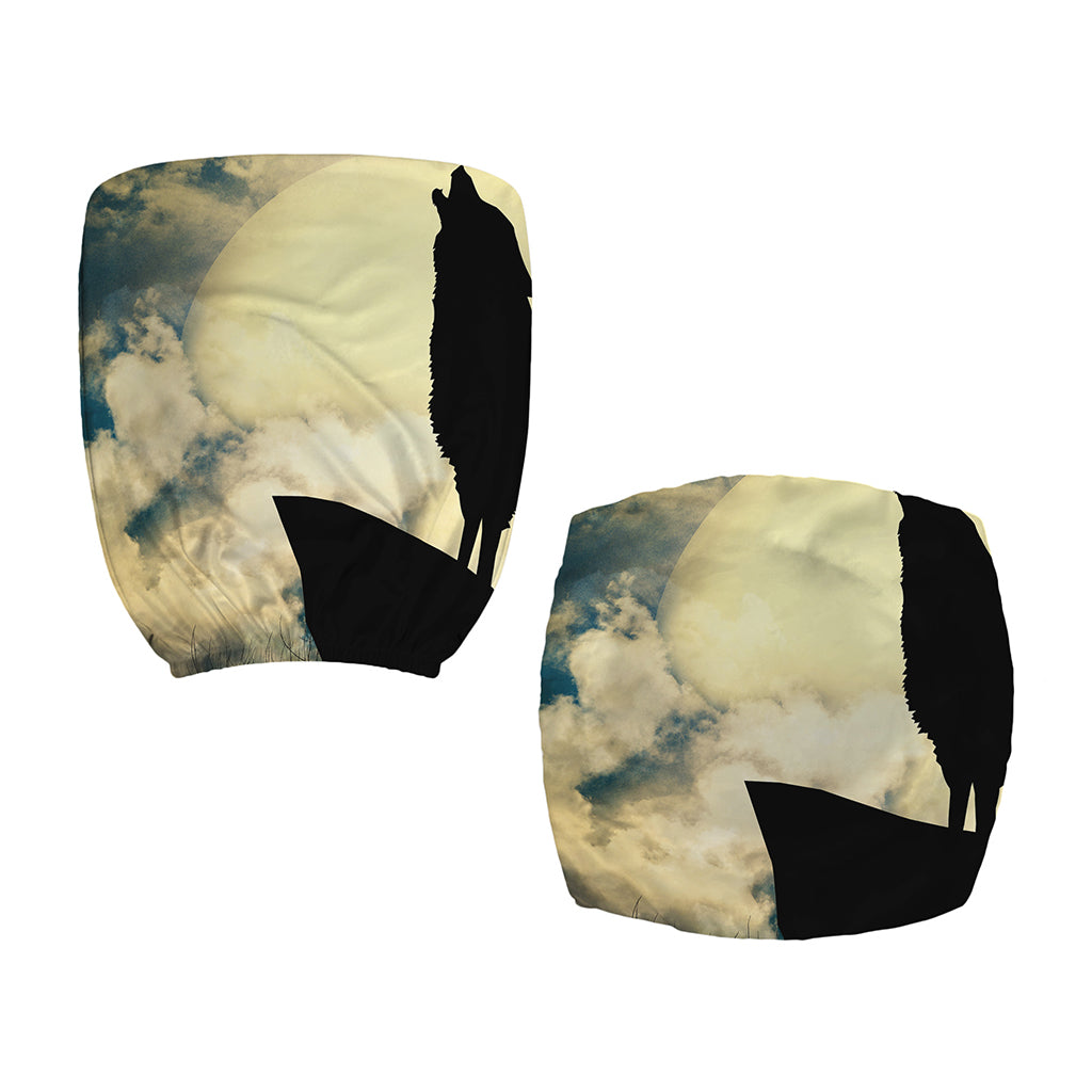 Wolf Howling At The Full Moon Print Office Chair Cover