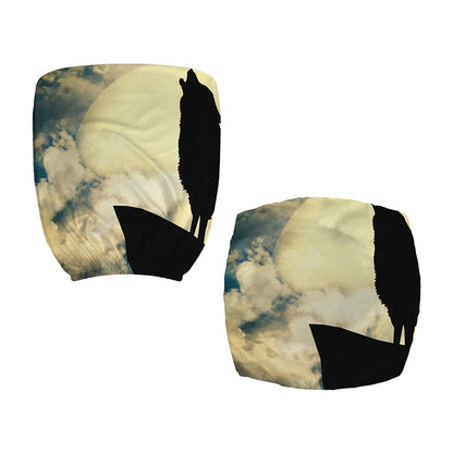 Wolf Howling At The Full Moon Print Office Chair Cover