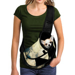 Wolf Howling At The Full Moon Print Pet Sling Carrier