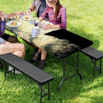 Wolf Howling At The Full Moon Print Picnic Table Cover