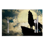 Wolf Howling At The Full Moon Print Placemat