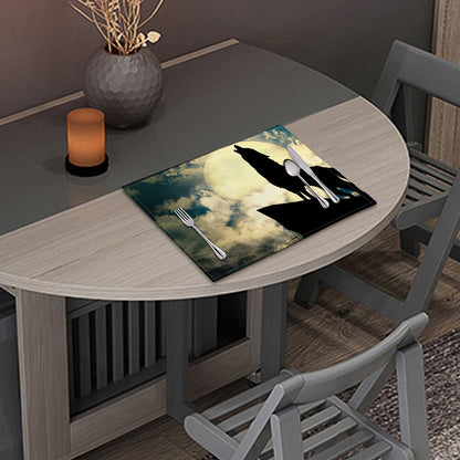 Wolf Howling At The Full Moon Print Placemat