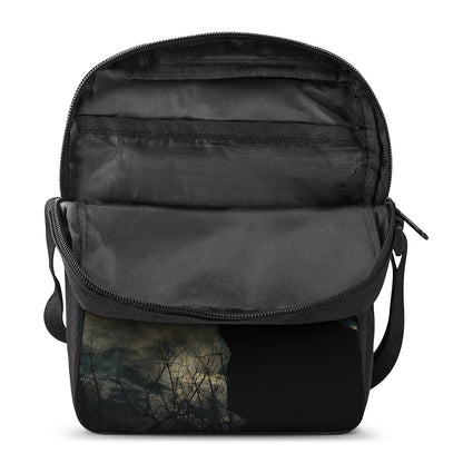 Wolf Howling At The Full Moon Print Rectangular Crossbody Bag