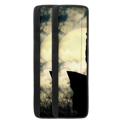 Wolf Howling At The Full Moon Print Refrigerator Handle Covers