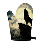 Wolf Howling At The Full Moon Print Single Oven Mitt