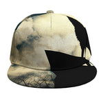 Wolf Howling At The Full Moon Print Snapback Cap