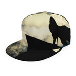 Wolf Howling At The Full Moon Print Snapback Cap