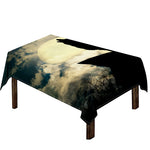 Wolf Howling At The Full Moon Print Tablecloth