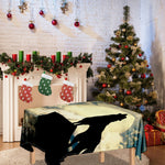 Wolf Howling At The Full Moon Print Tablecloth