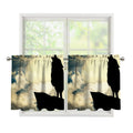 Wolf Howling At The Full Moon Print Tier Curtains