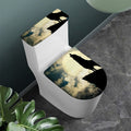 Wolf Howling At The Full Moon Print Toilet Lid And Tank Cover Set