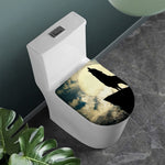 Wolf Howling At The Full Moon Print Toilet Lid Cover