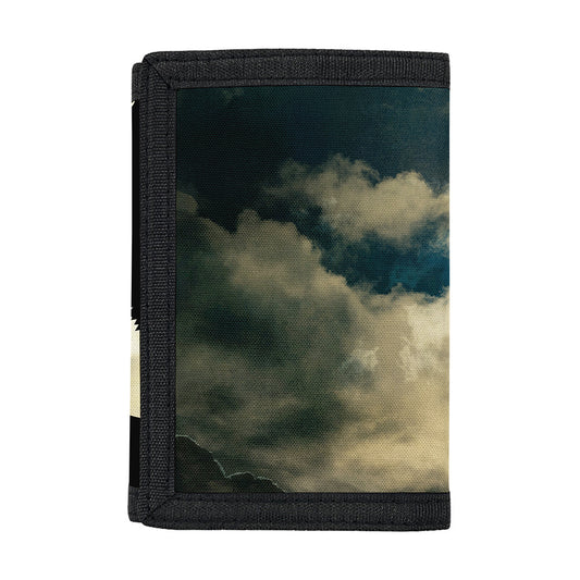 Wolf Howling At The Full Moon Print Trifold Wallet