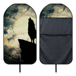 Wolf Howling At The Full Moon Print Waterproof Car Seat Cover