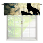 Wolf Howling At The Full Moon Print Window Valance