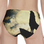 Wolf Howling At The Full Moon Print Women's Panties