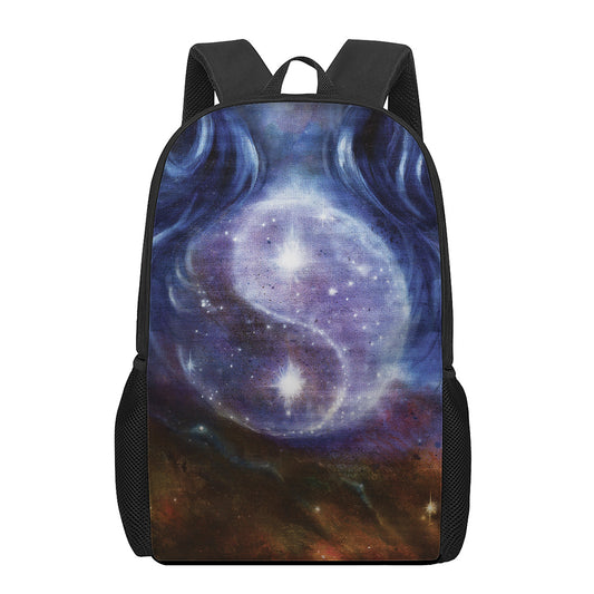 Woman Space Yin Yang Painting Print 17 Inch Backpack