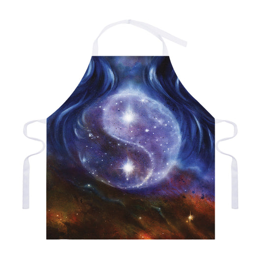 Woman Space Yin Yang Painting Print Adjustable Apron