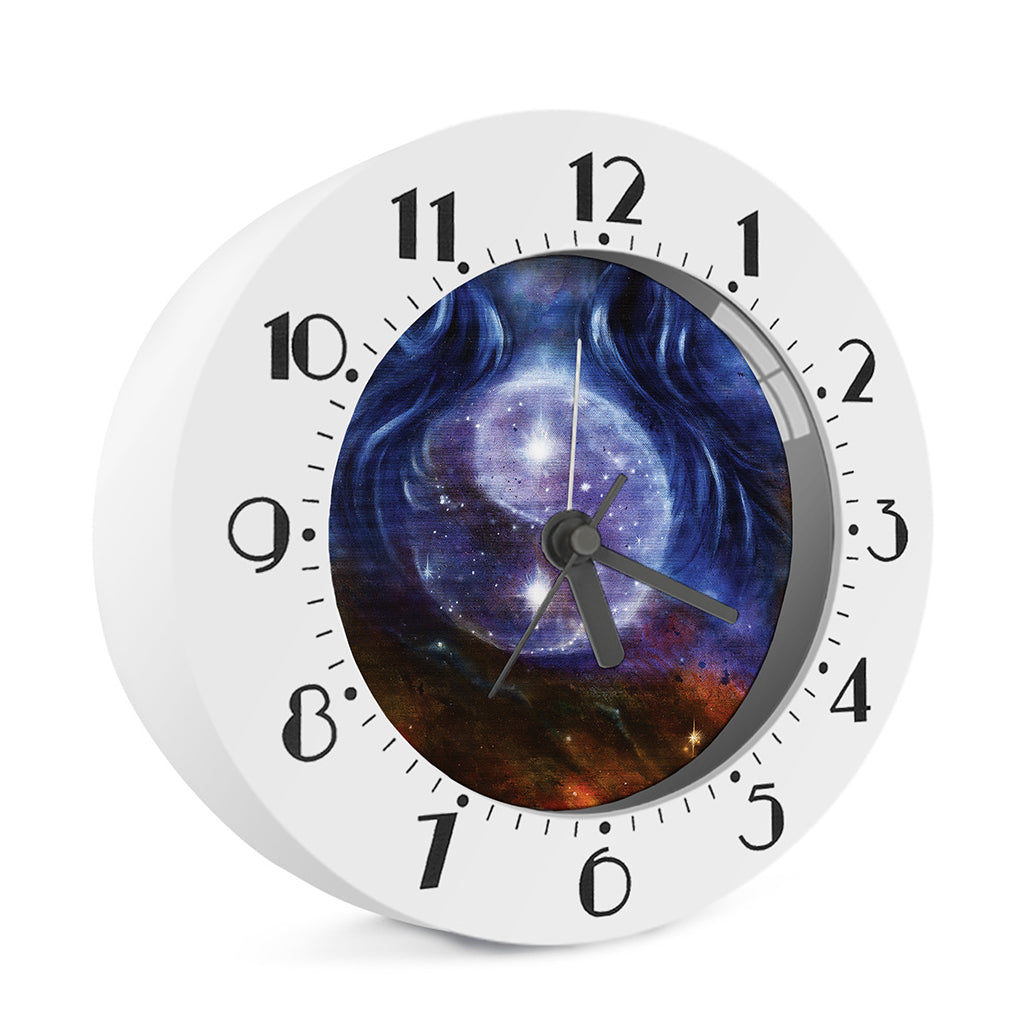 Woman Space Yin Yang Painting Print Alarm Clock