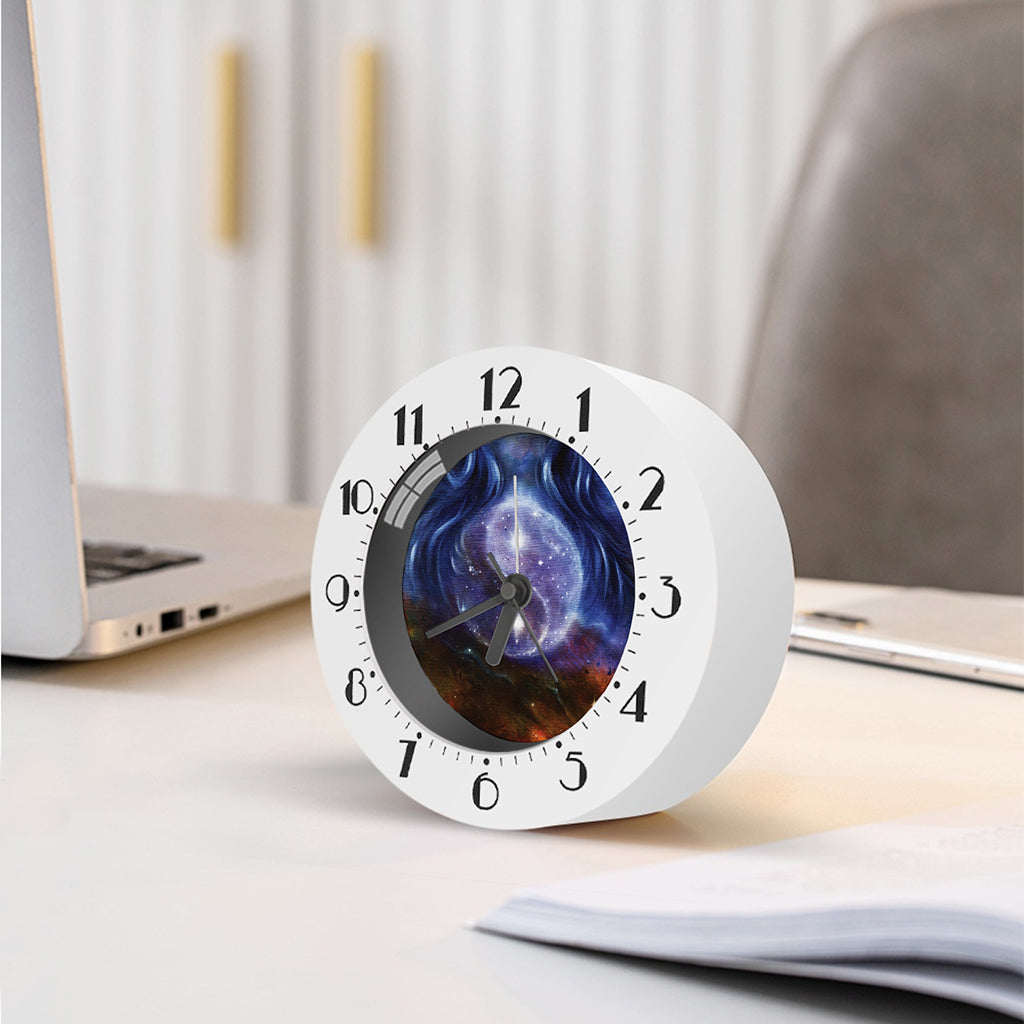 Woman Space Yin Yang Painting Print Alarm Clock