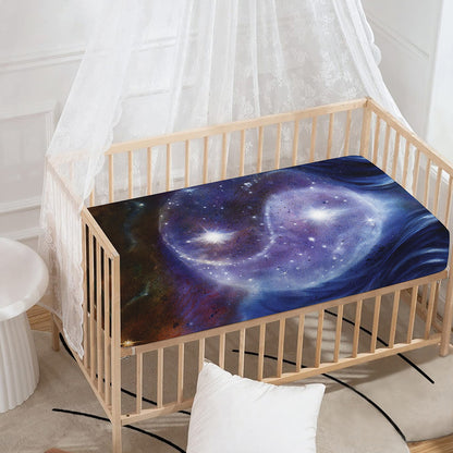Woman Space Yin Yang Painting Print Baby Crib Sheet