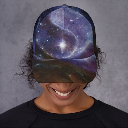 Woman Space Yin Yang Painting Print Baseball Cap