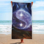 Woman Space Yin Yang Painting Print Beach Towel