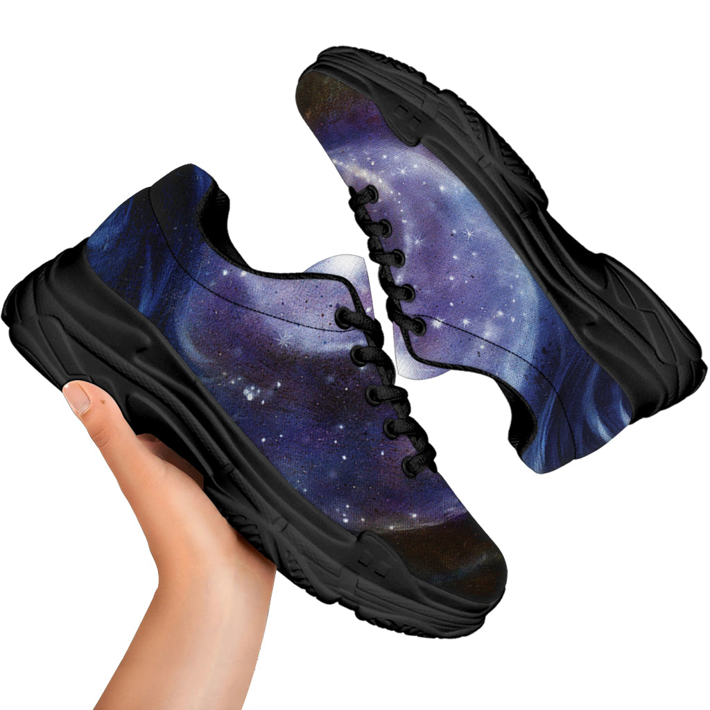 Woman Space Yin Yang Painting Print Black Chunky Shoes