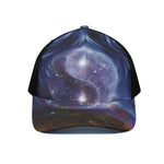 Woman Space Yin Yang Painting Print Black Mesh Trucker Cap