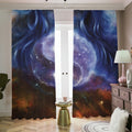 Woman Space Yin Yang Painting Print Dimout Pencil Pleat Curtains