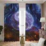 Woman Space Yin Yang Painting Print Blackout Pencil Pleat Curtains