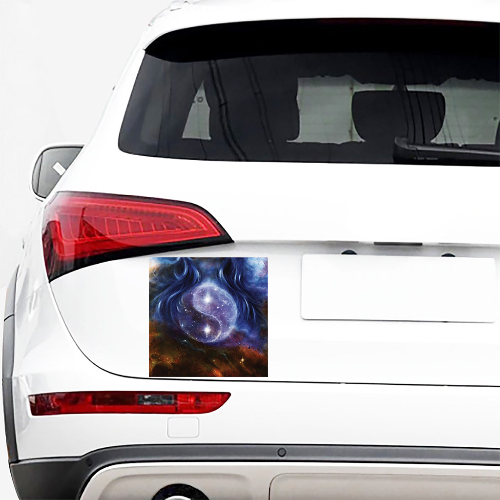 Woman Space Yin Yang Painting Print Car Sticker