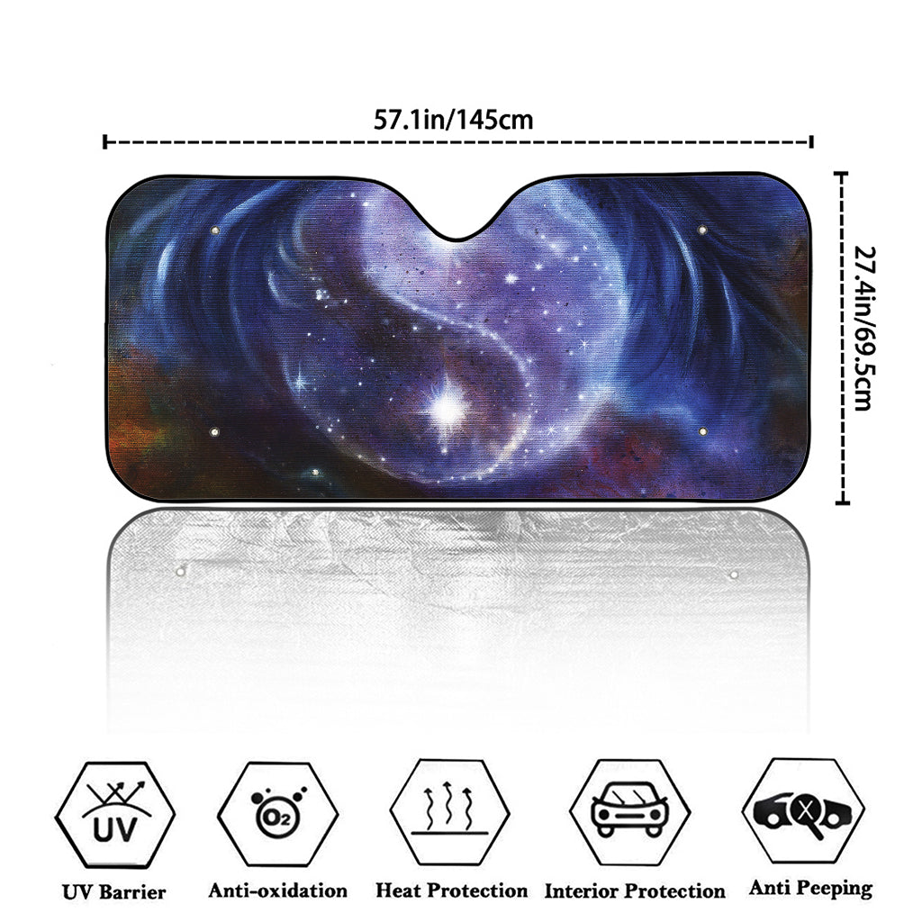 Woman Space Yin Yang Painting Print Car Windshield Sun Shade